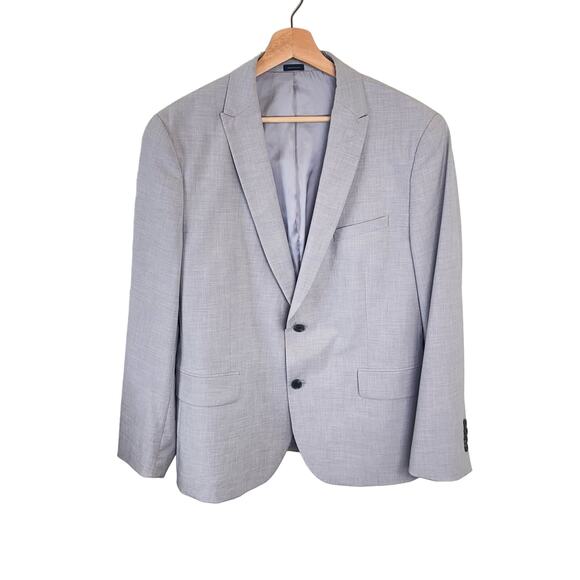 JF J. Ferrar Suit 40S 34x30 Light Gray Classic Fit 2 Piece Jacket Pants Stretch - Picture 2 of 10